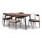 Baxton Studio Aeron Light Gray Upholstered Walnut Finished Wood 5-Piece Dining Set 159-9548-9549 - alternate 1